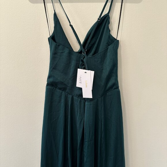 Baltic Born Emerald Green Audrina Satin Maxi Dress Medium - Picture 3 of 4
